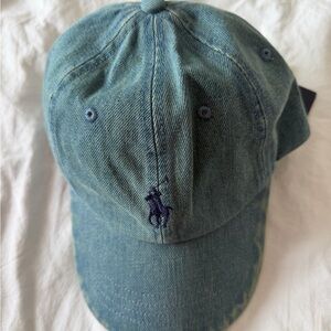 Polo by Ralph Lauren Light Denim Blue Baseball Cap with Navy Pony